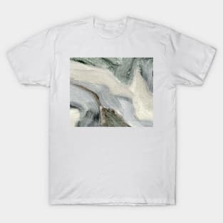 Abstract Oil Painting Linen Greenish Gray 1c8 T-Shirt